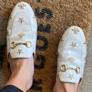 White Gucci Mules